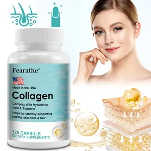 Fearathe Marine Collagen Complex 1000mg with Hyaluronic Acid & Biotin - Anti-Aging Support for Hair, Skin & Nails, 120 Capsules