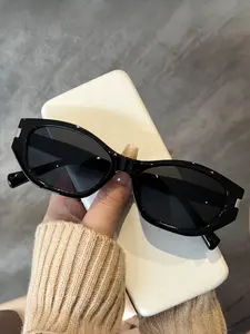 Unisex Y2K Cat Eye Glasses, Vintage Boho Style, Durable Plastic Frame, Fashionable Streetwear Accessories, All Seasons Wear, Trendy Vintage Sunglasses