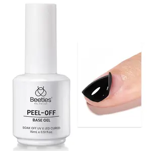 Beetles Peel Off Base Coat for Gel Nail Polish 15ml - Easy Removal UV LED Lamp Polish for Beginners with Weak Thin Nails, Gift for Manicure  Cosmetic Cutics #TikTokShopBacktoSchool