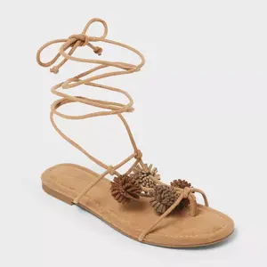 Women's Dawn Sandals with Memory Foam Insole - Universal Thread Taupe 8