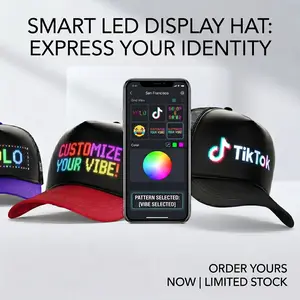 [Copy of] Smart LED Baseball Cap with Bluetooth App Control - Customizable Scrolling Message Board Hat - Luminous Luminous Snapback for Parties, Concerts, Festivals & DIY Gifts