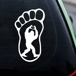 Big Foot Sasquatch Heart Hands Foot Print Decal/Sticker for Car Truck SUV Home Decor Cell Phone Laptop Tumbler Accessories Driving  Waterproof Car Sticker Decal