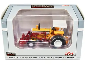 Minneapolis Moline G750 Wide Front Tractor with Loader Yellow 1/64 Diecast Model by SpecCast
