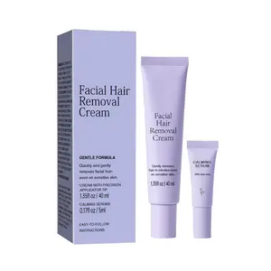 Women's Facial Hair Removal Cream with Soothing Serum - Effective for Chin, Upper Lip & Sideburns Gentle Women's Facial Hair Remover Cream + Calming Serum - Targets Chin, Upper Lip and Sideburns