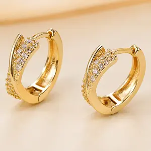 Aurielle Luxe Hoop Earrings – Gold Crystal Twist Hoops