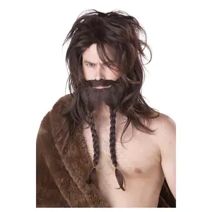 Brown Viking Wig, Beard and Mustache Set
