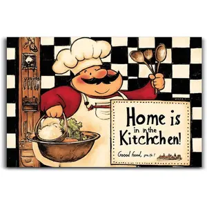 A Caring Chef in The Kitchen Poster Wall Art Print Vintage Canvas Wall Art Wall Decor Aesthetic Modern Living Room Bathroom Decor Poster
