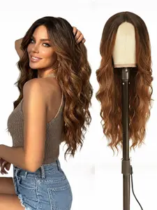 Gradual Wig, 26 Inch (approximately 66 Cm), Middle Parted Synthetic Hair, Long Wavy Style, Suitable for Women, Daily Occasions, Middle Part Wigs