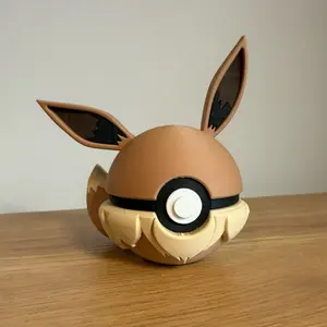 #0133 Eevee Ball - Made to Order, Eeveelution, 3D Printed Pokeball Figure, High-Quality PLA