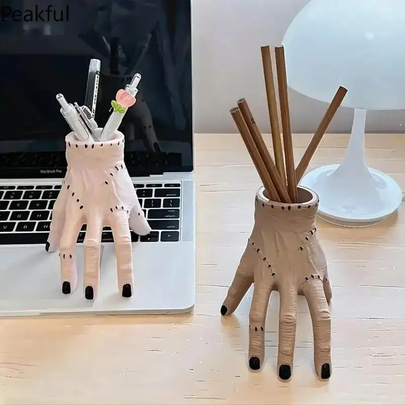 Gothic Frankenstein Hand Desk Organizer, Viral Spooky Halloween Resin Accessory, Versatile ABS Holder for Pens, Pencils and Mini Potted Plants, unique eerie design and multi‑purpose storage,  garden ornament and holiday novelty decor