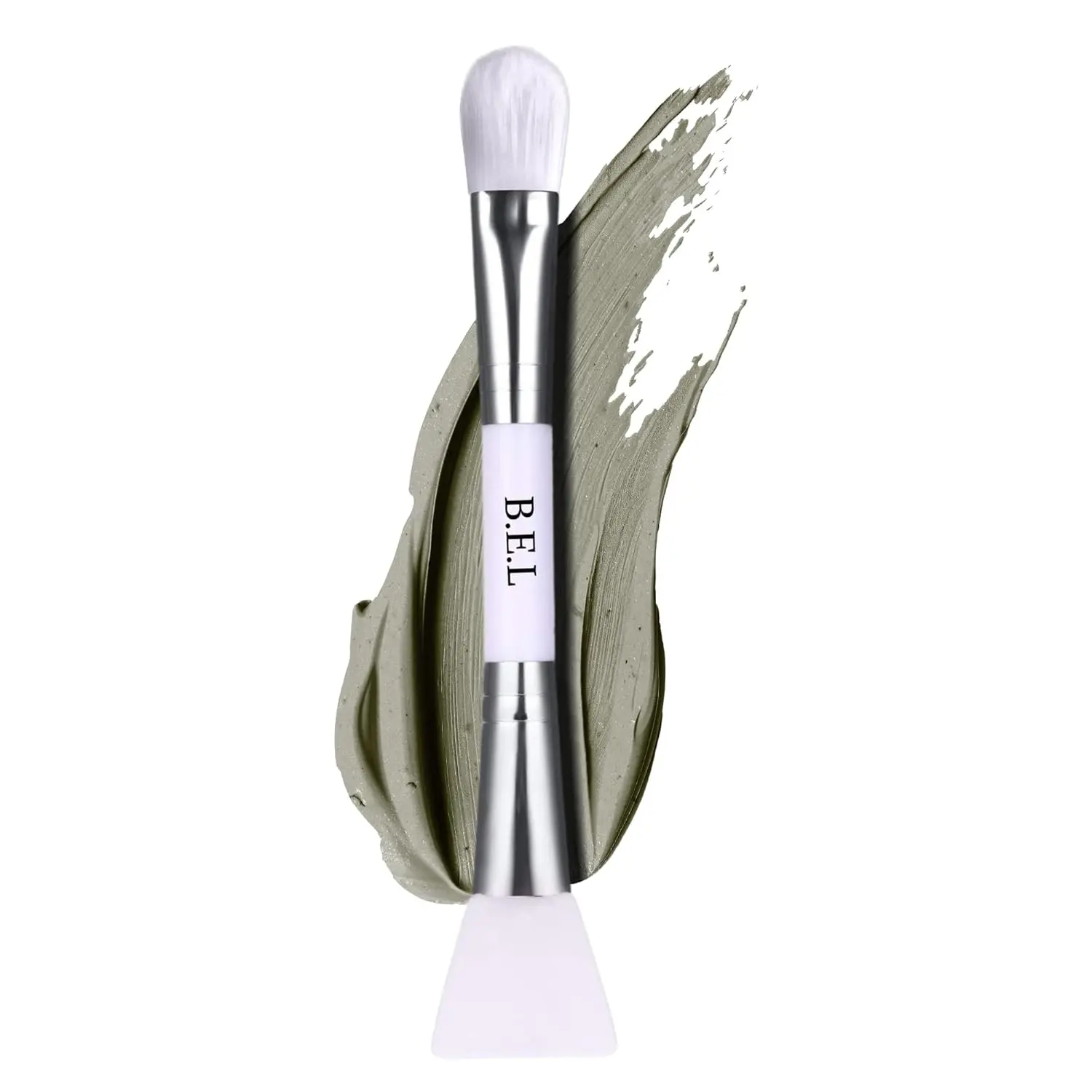 Bare Essentials Living Clay Face Mask Brush (3 Pack, White) Dual Soft Silicone Face Mask Applicator Brush Tool, Great Facial Essentials, Moisturizer Applicator & Skincare Brush for Facials