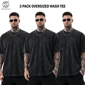 Combo 3 Pack - Oversized Washed T Shirt, Vintage Acid Wash Tee, Loose Fit Streetwear Shirt, Soft Breathable Cotton Tee, Lightweight Summer Shirt, Casual Everyday Outfit, Relaxed Fit Top, Minimalist Solid Color Tee