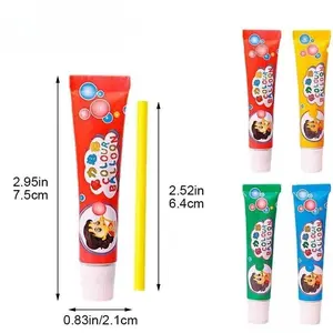 5/10/20pcs Magic Bubble DIY Bubbles Children Elastic Bubble Balloons Blow Up Balloons with Straw Party Game