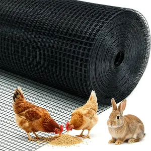 Black Hardware Cloth 1/2 inch 48in x 100 Ft 19-Gauge, Vinyl Coated Chicken Wire Fencing, Wire Mesh Roll, Chicken Wire Fence Roll, Chicken Coop Wire, Tree Guard, Welded Wire Fencing