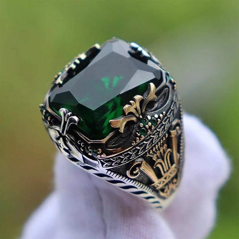 New Vintage Luxury Men's Ring Bold Statement Band for Party & Banquet