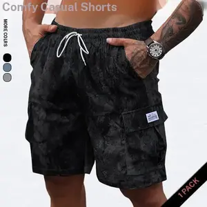 Men's regular fit jungle camouflage shorts with drawstring and multiple pockets, tropical camouflage pattern print, suitable for outdoor, golf, beach, gym, running, multi scene, spring and summer wear, summer wear