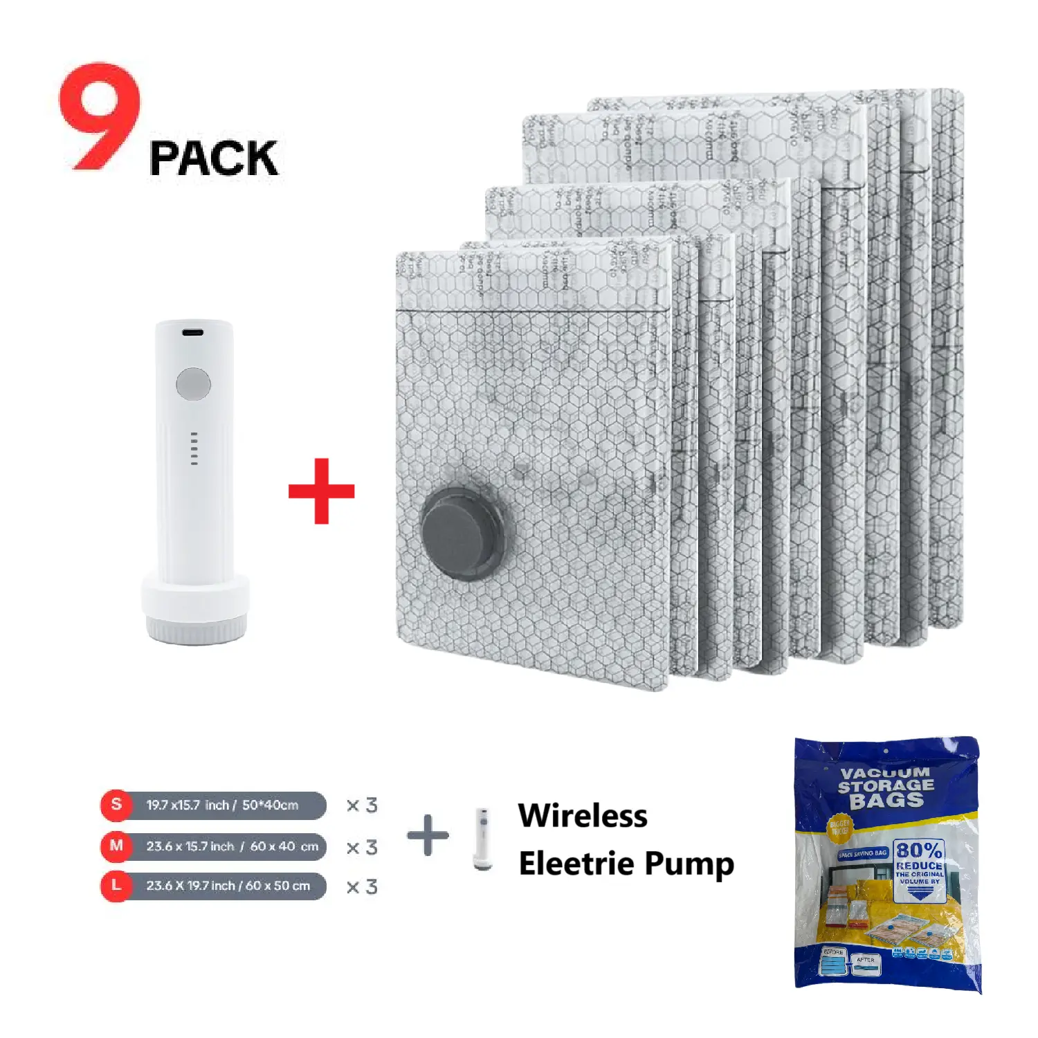 9 Pack + Wireless Electric Pump