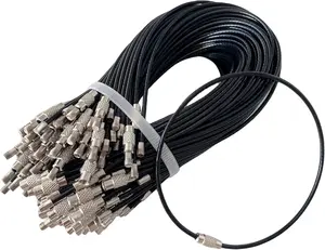 10'' Stainless Steel Wire Keychains , Key Chain Rings, Heavy Duty Luggage Tags Loops Tag Keepers 2mm