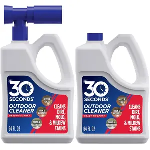 Outdoor Cleaner 2 Pack with Hose End Sprayer - Cleans Stains from Algae, Mold and Mildew on Vinyl Siding, Deck, Patio, Brick and More
