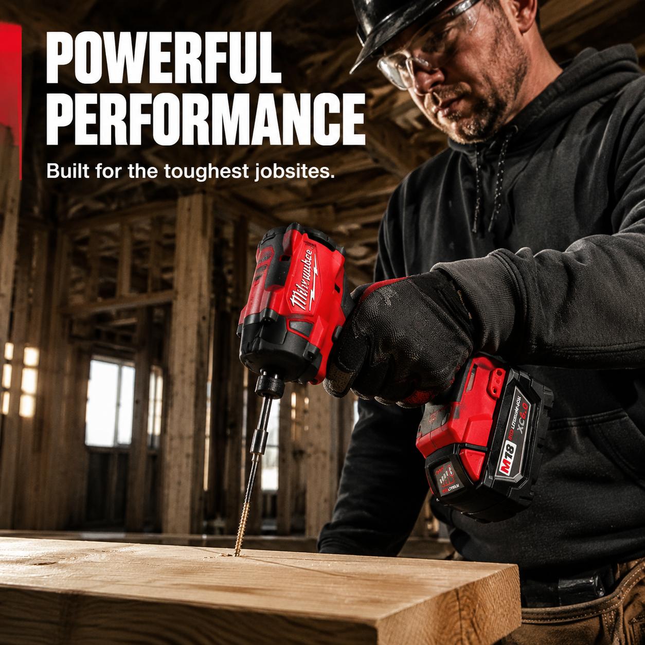 Milwaukee Compact Brushless Cordless Drill-Driver Bare Unit with 1 Battery, Power Tool with Versatile Speed Settings, Standard Bit Chuck, Stable Performance, Ideal for DIY, Auto Repair, Power Tools, Impact Drill