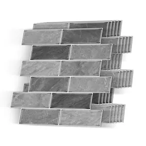 3D Marble Pattern Wall Sticker, Self-adhesive Wall Tile Sticker, Wall Decor for Home Kitchen Bathroom
