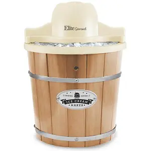 Elite Gourmet 4-qt. Old Fashioned Pine Bucket Electric Ice Cream Maker Elite Gourmet 4-qt. Old Fashioned Pine Bucket Electric Ice Cream Maker