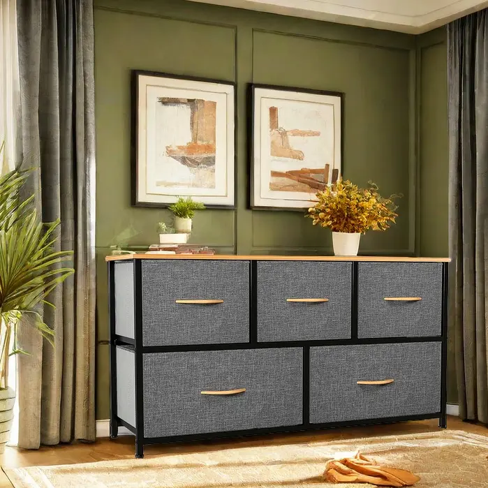 Yitahome Dresser for Bedroom with 5 Drawers, TV Stand Fabric Dresser, Dressers & Chests of Drawers, Organizer Unit Storage Tower for Bedroom