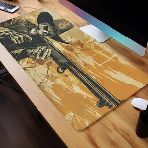 Skeleton Cowboy Pattern Extended Mouse Pad, 1 Count Rectangle Large Gaming Mouse Pad, Non-slip Personalized Mouse Pad for Home Office Desk, Office Desk Accessories, Halloween