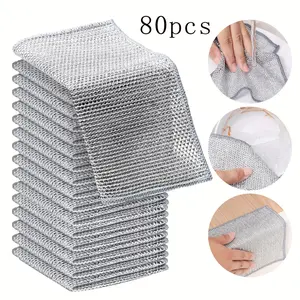30/50/80 Ultra-Fine Fiber Steel Wire Soap Pads, Dual-Sided Kitchen Dish Brush, Special Steel Cleaning Cloth, Suitable for Utensils and Cookware