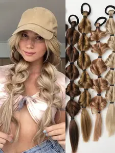 Women's Party Hair Accessories, Natural Color Bubble Braid Ponytail Extension, Daily Use Braids, Twisted Design, Durable & Stylish, Perfect for All Occasions, Synthetic Extensions