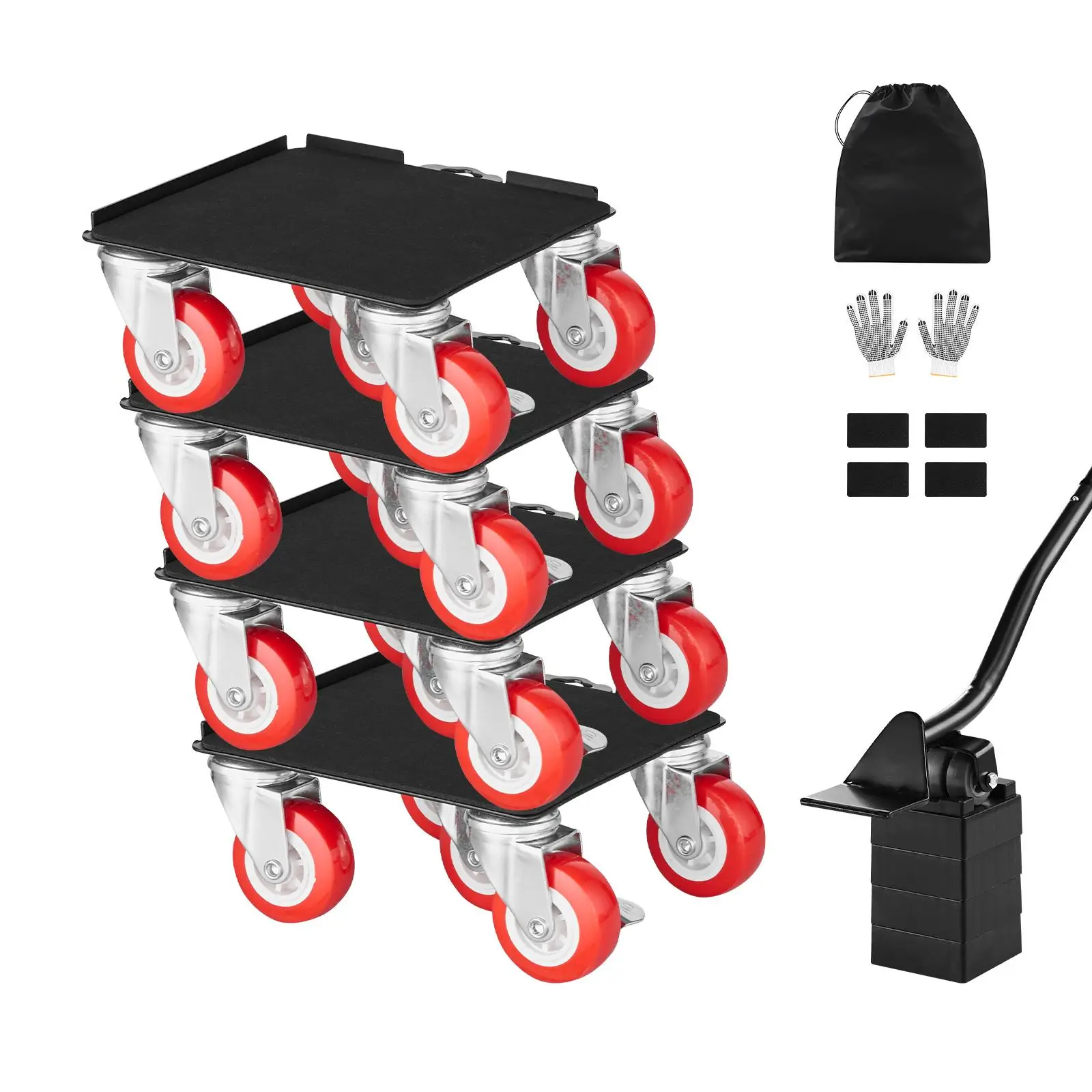 VEVOR Furniture Dolly, Maximum Load 3474 lbs, Heavy Duty Furniture Movers with 5 360° Rotation Wheels, Carbon Steel Panel, Furniture Lift Slider Tool