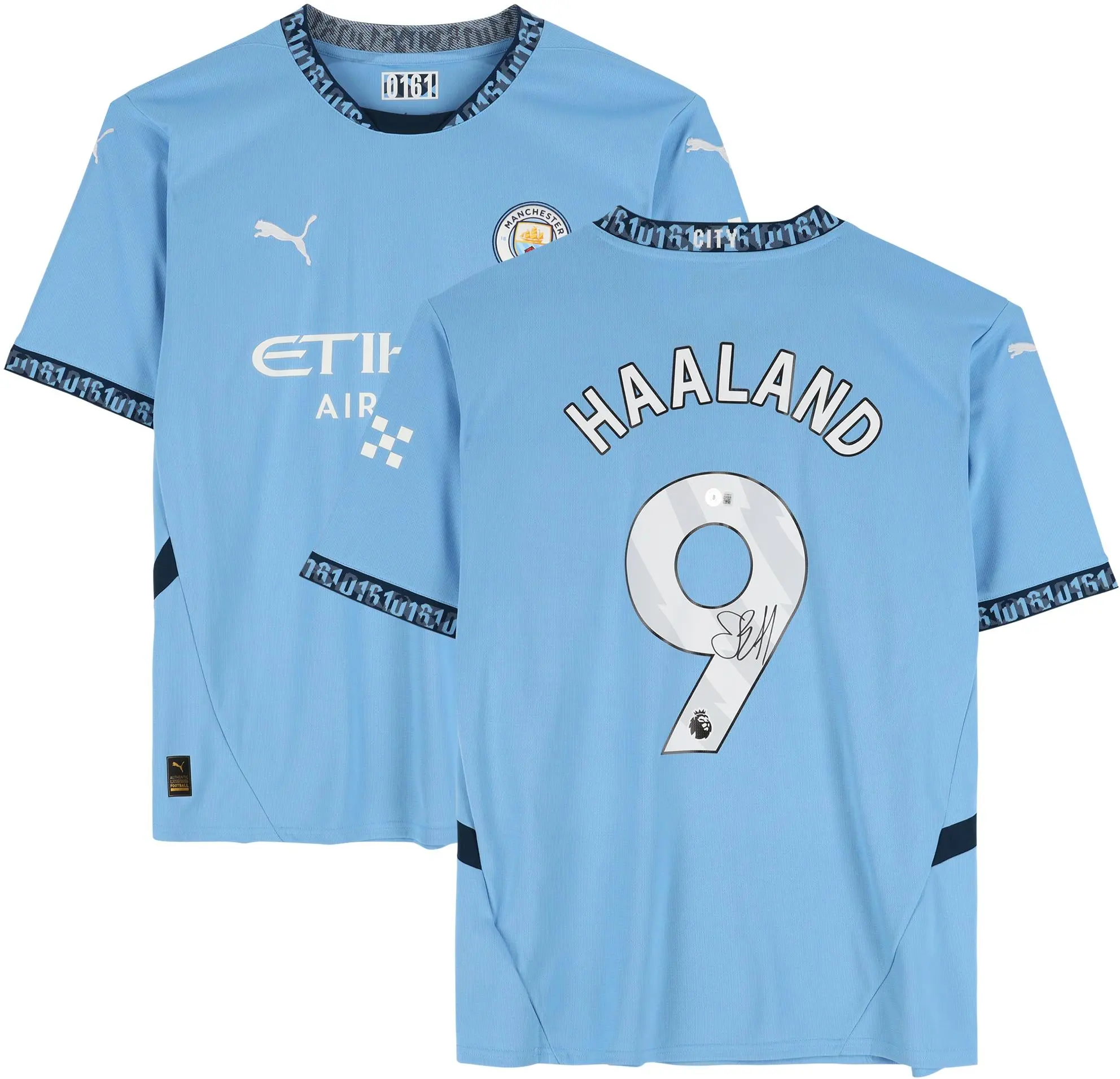 Erling Haaland Manchester City Autographed 2024-25 Light Blue Puma Jersey - Fanatics Authentic Certified