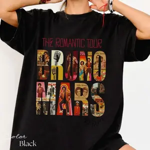 Bruno Romantic Tour T-Shirt, Retro Pop Concert Tee, Unisex Music Lover Gift 4 X3L