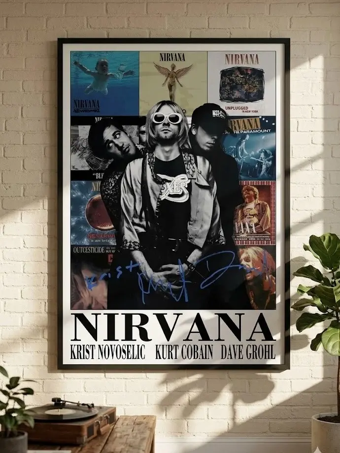 Nirvana Kurt Cobain Band Rock Music Wall Art Poster