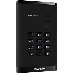 iStorage/Kanguru iStorage diskAshur3 1 TB Portable Hard Drive - 2.5" | Black | Incorporated Common Criteria EAL 5+ | PIN protected | AES 256-bit Full