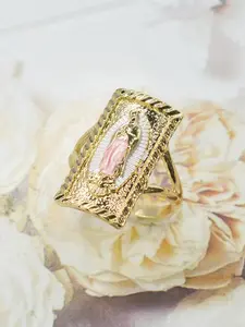 Vintage Saint Jude Guadalupe Virgin Mary Open Ring, Daily Party Wear, Religious Catholic Faith Jewelry, Holiday Gift, Anniversary Ring