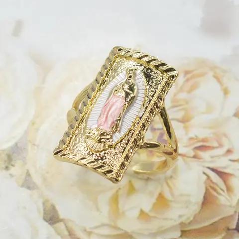 Vintage Saint Jude Guadalupe Virgin Mary Open Ring, Daily Party Wear, Religious Catholic Faith Jewelry, Holiday Gift, Anniversary Ring, Inspirational Jewelry, Jewelry Rings, Beautiful Rings