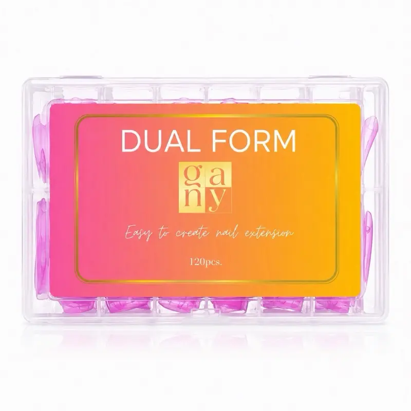 GANY Dual Forms Universal Nail Tips Kit | 5 Boxes | 600 PCS Reusable Nail Extension Forms for Builder Gel, Polygel & Hard Gel