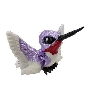 Hummingbird 3D Printed Articulating Bird Figurine Articulated