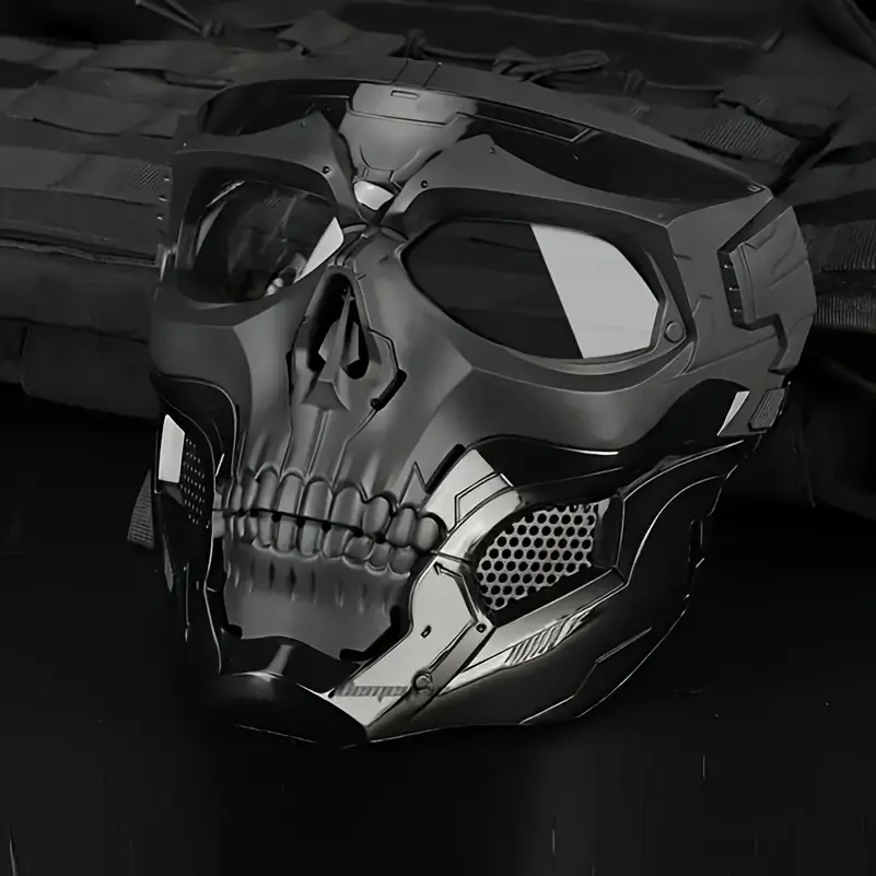 Set of 2 Cool Skull Costume Masks - Durable ABS & Nylon, Halloween Cosplay Party Accessory, Festive Supplies, Party Masks & Accessories, Cool Mask