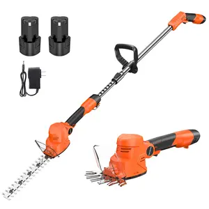 4-in-1 Pole Hedge Trimmer Cordless with 2 x 2.0 Ah Batteries, Lightweight Design Bush Trimmer and Grass Shear Lawn Mower with Extension Pole Design for Women Seniors Shrubs and Hedge Pruning