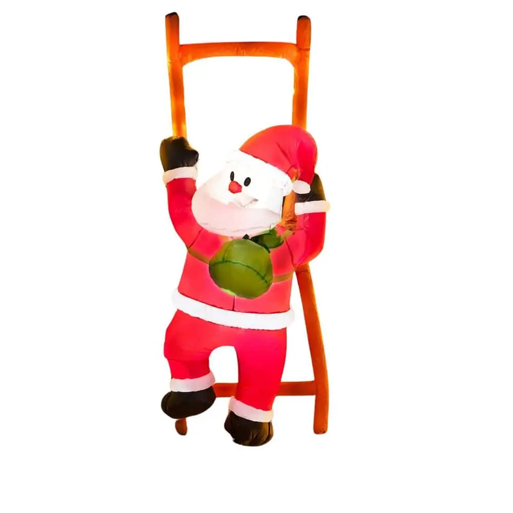 6 ft. in H x 2 ft. in W Festive Climbing Santa Inflatable for Christmas Outdoor Decor
