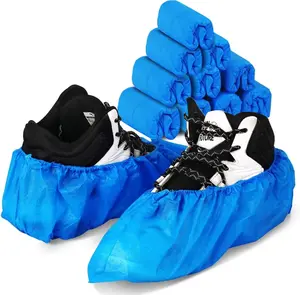 100 Pack 50 Pairs Disposable Shoe Covers Boot Cover Waterproof, Dust proof, The Size Fit Most, Non-slip, Blue, Protect Your Shoes, Floor, Carpet