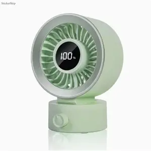 2026 New Mini Desktop Air Circulator Fan, Portable Rechargeable Personal Cooling Fan with Digital Display & Adjustable Tilt Angle, Built-in Lithium Battery, Quiet Compact Design Perfect for Dorm, Home, Office & Travel On-the-Go Use