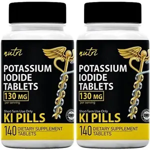 Potassium + Iodide Tablets Radiation 130 mg (2 Pack) - (280 Tablets) EXP 2033