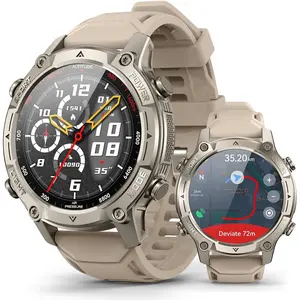 Men's Outdoor Smartwatch, Standalone GPS & Offline Maps, 5ATM , 1.43" AMOLED, 4GB Memory, 178  Modes, Compass, /SpO2//Sleep , Compatible Android and iOS Khaki