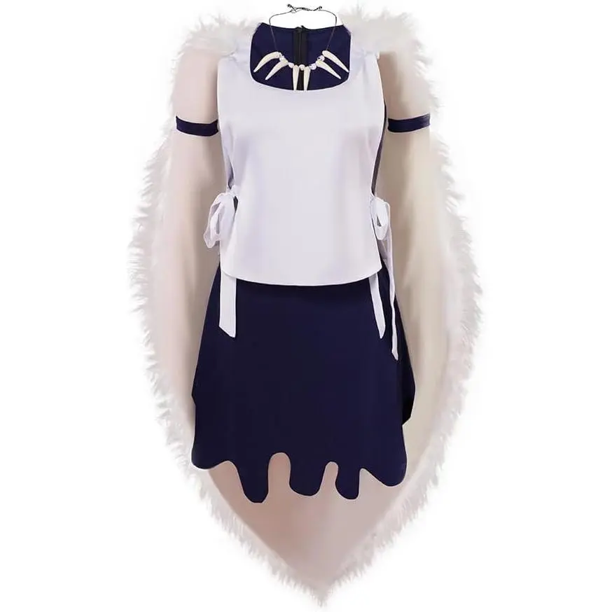 Princess Mononoke San Cosplay Costume Women Full set with Necklace Outfits Halloween Suit