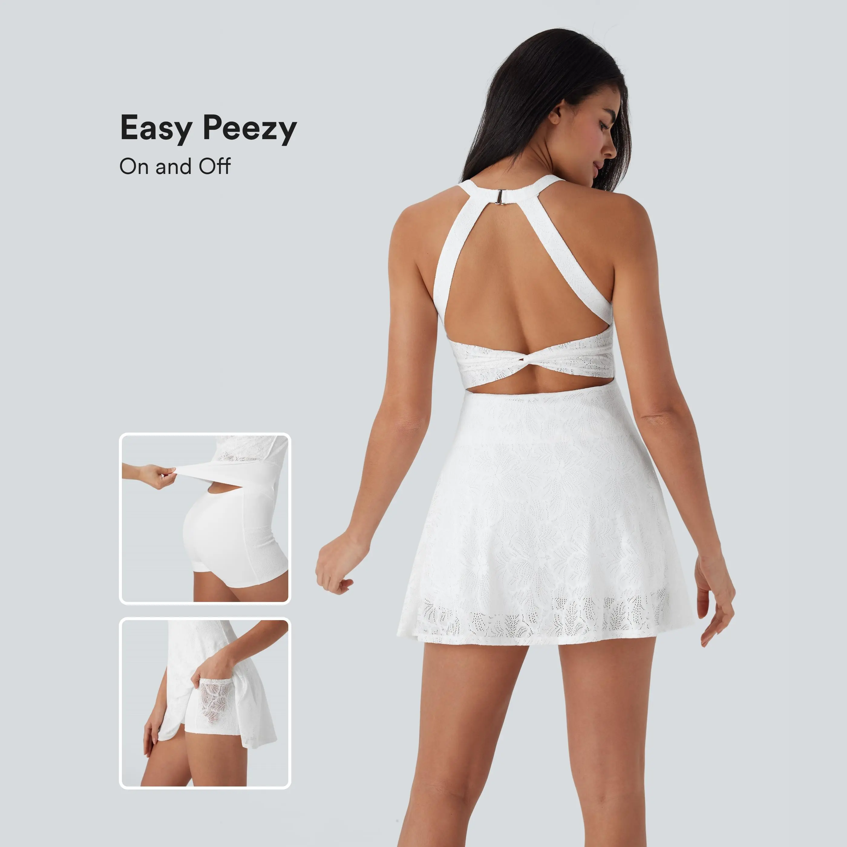 Halara Lace 2-in-1 Mini Dance Active Dress with Pockets-Easy Peezy Halara Lace 2-in-1 Mini Dance Active Dress with Pockets-Easy Peezy