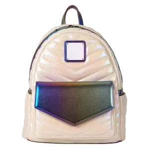 Iridescent Quilted Mini Backpack - Elegant Design for Everyday Use