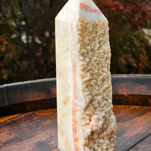 Red Calcite Tower crystal display